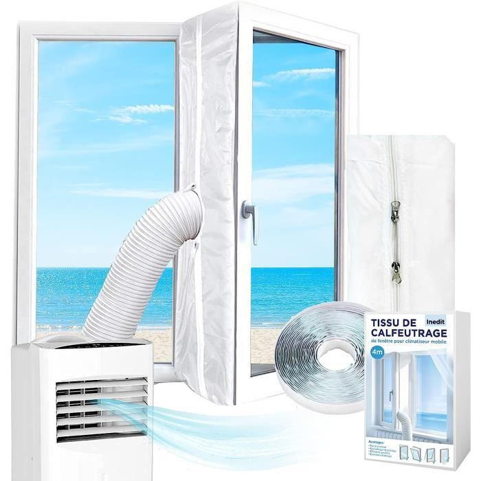 Kit Calfeutrage Fenêtre Climatiseur Mobile 400cm - Étanchéité Sans Perçage Blanc