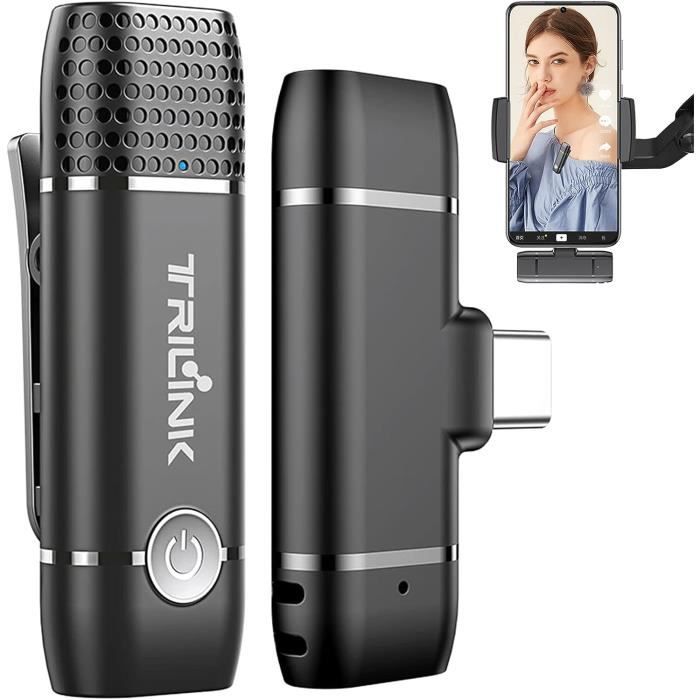 Micro Cravate Bluetooth - Microphone sans fil - compatible avec And