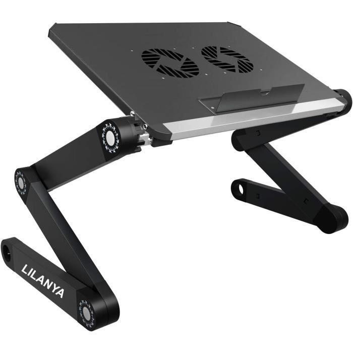 Support Ordinateur Portable Pliable En Alu - Universel 7 à 15 Pouces - Argenté