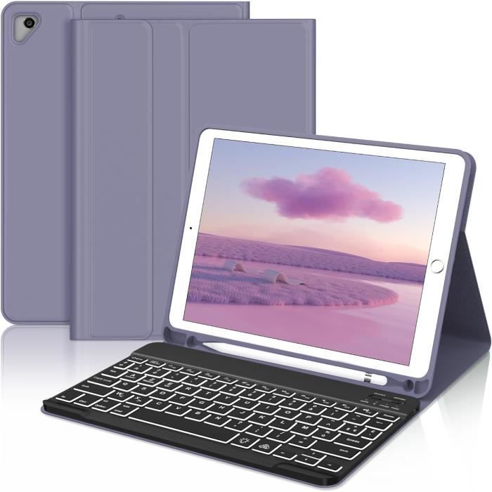Coque Clavier Bluetooth AZERTY Pour IPad 9.7" - Compatible IPad 6e/5e Gen, Air 2, Détachable, Vert Foncé Avec Porte Stylet