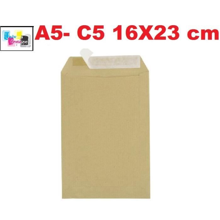Majuscule-enveloppes Kraft 90g 16x23 Bandes Detachables Ab Paquet De 50 