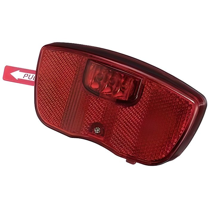 Feu arrière à triple leds UNION - Rouge - Pour porte bagage - Vélo loisir