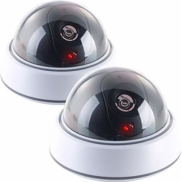 Caméra Factice Dôme Réaliste Avec LED Rouge Clignotante - Dissuasion Puissante Intérieur Extérieur