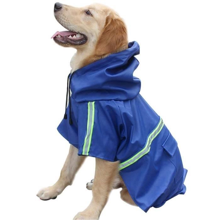 Meilleurs prix pour XM468-Manteau Imperméable Fluorescente pour Chien Vêtement Imperméable avec Capuche (L)