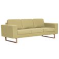 |Promotion| Sofa Canapé de relaxation | Canapé droit fixe 3 places "Rétro" | Tissu Vert &MP908976-1