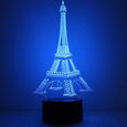 7 couleurs Tour Eiffel 3D modifiables LED Visuelle actions cadeaux lampe-1