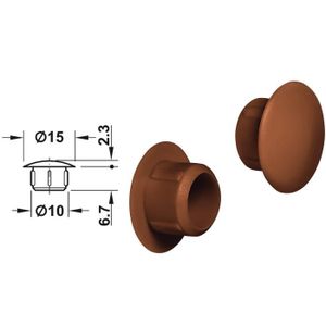 Ensemble De 10 Bouchons PVC Marron - Cache-Trous 10mm Pour Une Finition