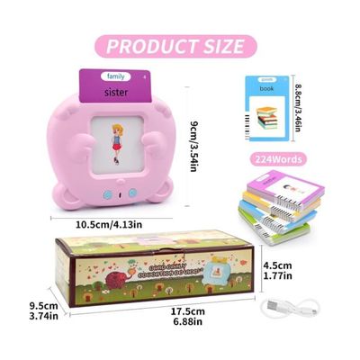 TimingSXD Lot de 112 cartes flash parlantes pour les tout-petits de 2 à 3 ans, jouets éducatifs
