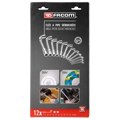 KS Tools - Jeu De 26 Clés à Pipe Débouchées 6-32 Mm - 6 Pans, Tête Décalée 90°, Pour Serrage Précision