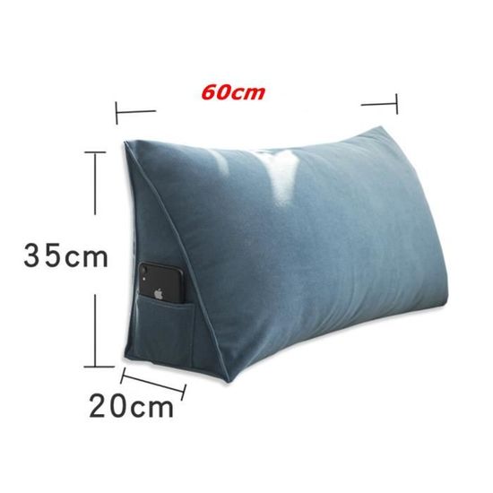 Coussin De Lecture Z-hom - Support Lombaire Triangulaire Pour Lit Et Canapé - Bleu, 120cm
