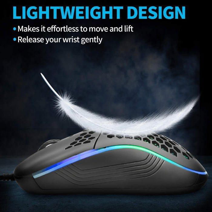 ATTACK SHARK * ZIYOU LANG Souris de jeu filaire RVB, souris ultra