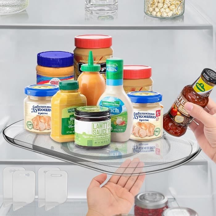 Lazy Susan Lot De 2 Plateaux Tournants 360° Pour Cuisine – Organisateur Épices Multifonction, 28 Et 22 Cm, Blanc