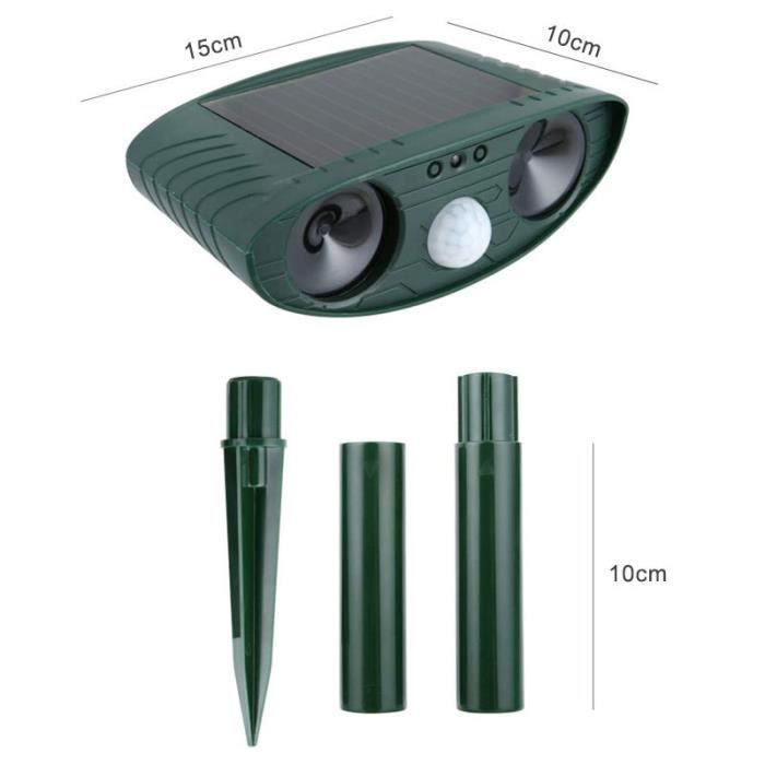 Répulsif Pour Chat Répulsif Solaire à Ultrasons Chat Sensibilité Extérieure Et Ultrasons