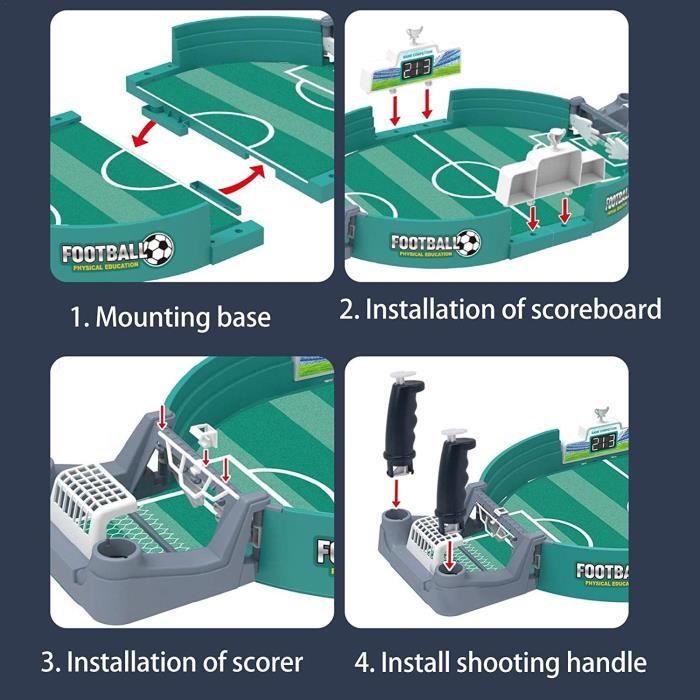 Mini Baby-Foot Interactif Portable - Jeu De Table Football 2 Joueurs Avec 6 Balles - Idéal Enfants Et Famille