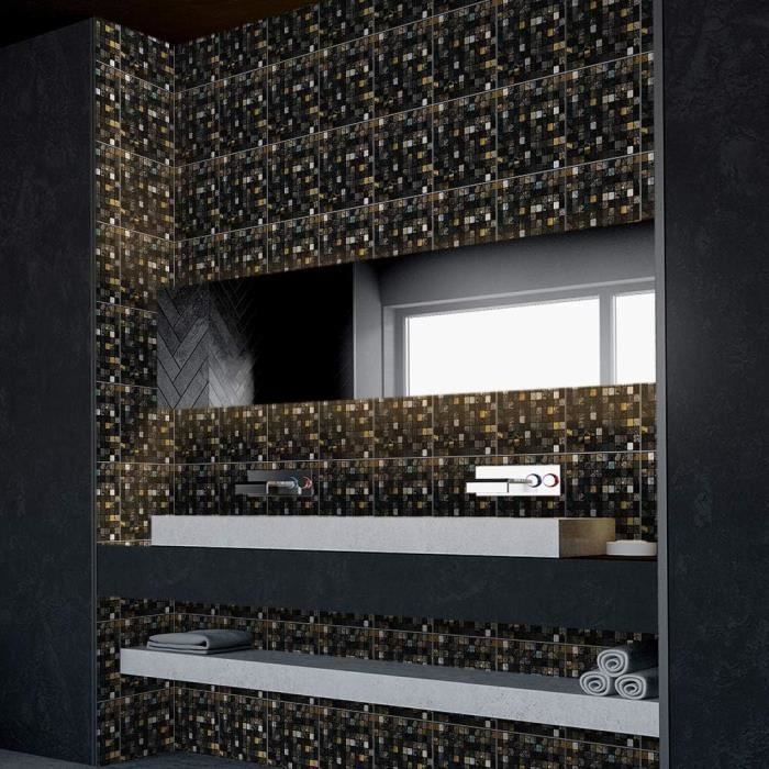 Mosaïque Métallique Hexagonale Or – Autoadhésive, 280x290mm, Mosaik-Netzwerk, Crédence