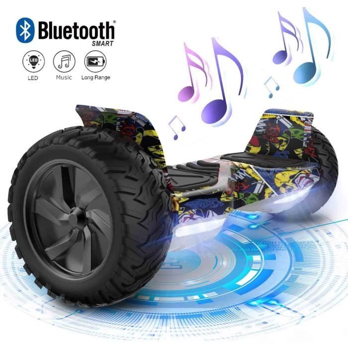 Evercross hoverboard overboard gyropode tout terrain 8.5,self-balancing  scooter hummer suv, bluetooth app,700w camouflege+hoverkart kit kart noir -  Conforama