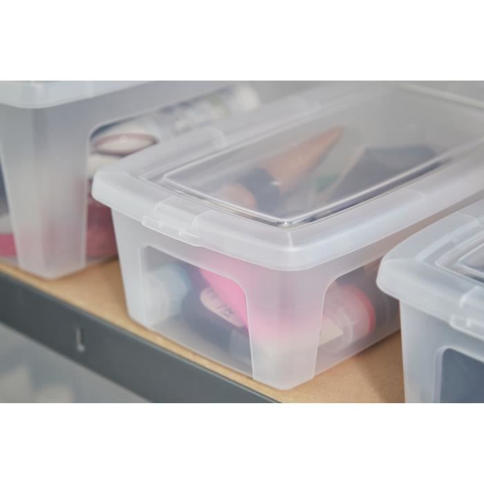 Iris Ohyama, Boîtes de rangement plastique de 15L, Lot de 3, NTB-15,  Argent, Clips de fermeture- L39.5 x P29 x H18.5 cm : : Cuisine et  Maison