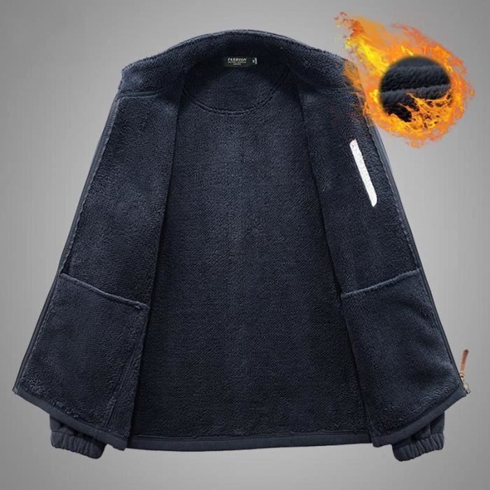 Veste Polaire Homme Sherpa Militaire Hiver Chaud - Manches Longues Sport Décontractée