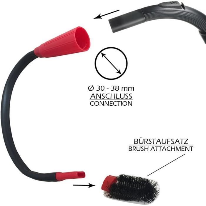 Suceur Plat Universel Avec Embout Brosse Pour Radiateur - Flexible, Pour Raccords D'aspirateur De 30 à 38 Mm - Staubbeutel24