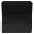 IDMarket Commode 3 Tiroirs TOMI 78 Cm Bois Noir - Meuble Rangement Chambre Bureau