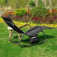 SoBuy® OGS47-MS Fauteuil à Bascule Transat de Relaxation Chaise Longue Bain de Soleil Rocking Chair avec Pochette latérale-2