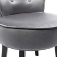 Chaise - pieds en chêne - coiffeuse - dossier confortable en tissu velours - maison moderne style simple 45x38x58cm gris-2