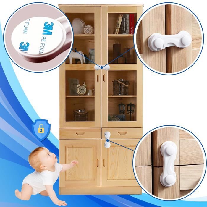 Sécurité Bébé Placard Bloque Porte,10 Pcs Meuble réfrigérateur tiroir  armoires porte magnétique serrure verrou fermoirs de sécurité - Cdiscount  Puériculture & Eveil bébé