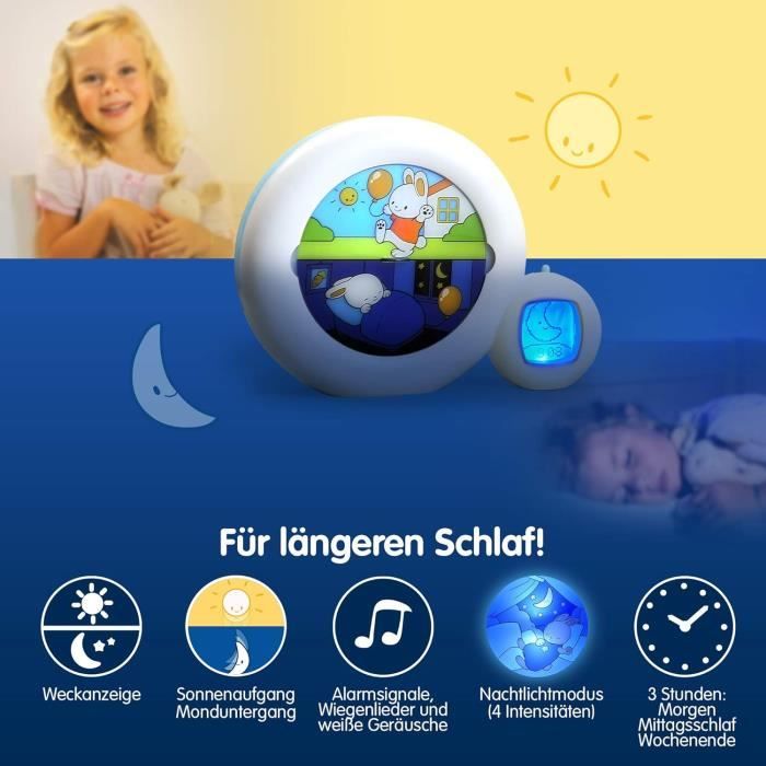 Réveil Enfant Educatif - Jour/Nuit - Musical - Lumineux - 3 Fonctions