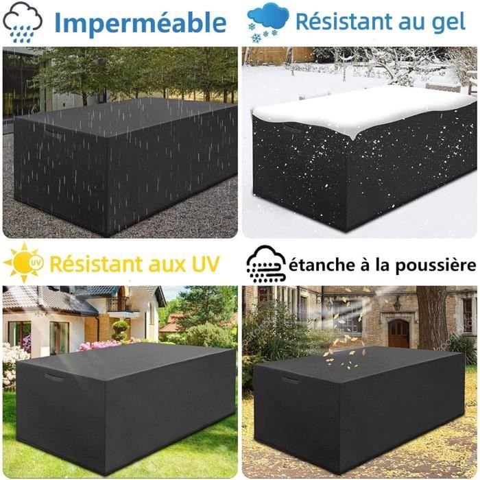 Housse De Protection Pour Table De Jardin 150x90x90 Cm - Tissu Oxford 600D Imperméable Et Résistant Au Vent