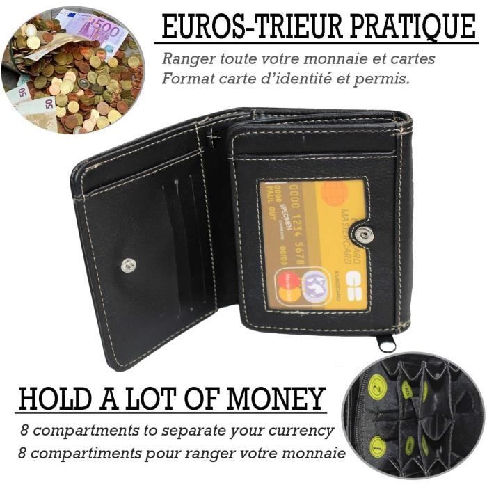 Porte Monnaie euro - Compartiment Billets - 8 Compartiments