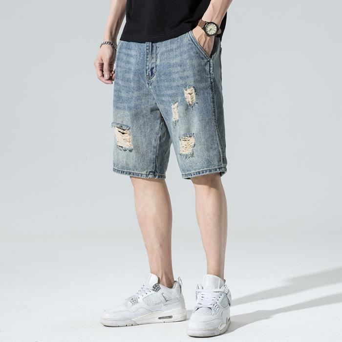 Short Homme Pantalon Court Décontracté Short en Coton Casual