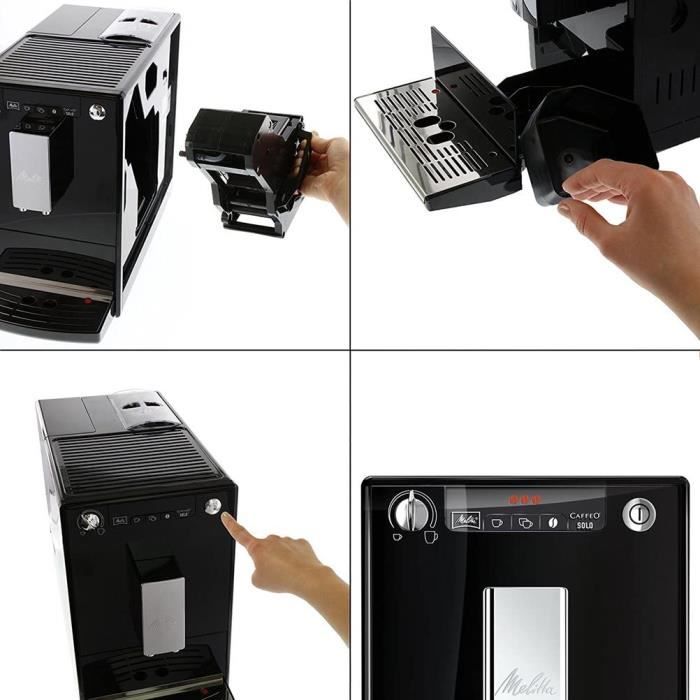 Machine à café à grains espresso broyeur automatique MELITTA ultra compact  - E950-544 - Noir Mat - Cdiscount Electroménager