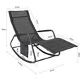 SoBuy® OGS47-MS Fauteuil à Bascule Transat de Relaxation Chaise Longue Bain de Soleil Rocking Chair avec Pochette latérale-3