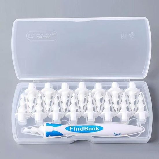 Kit Nettoyage Oreilles AYNKH - 16 Embouts Silicone + 6 Acier Inox, Sac Portable