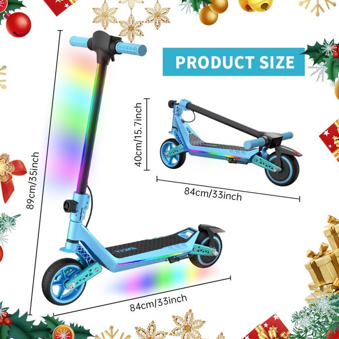 U8 Trottinette électrique Enfant – 6,5'' – 16 Km/h, Autonomie 10-12 Km, Suspensions AV/AR, Pliable, Pour Enfants De 6 Ans Et Plus