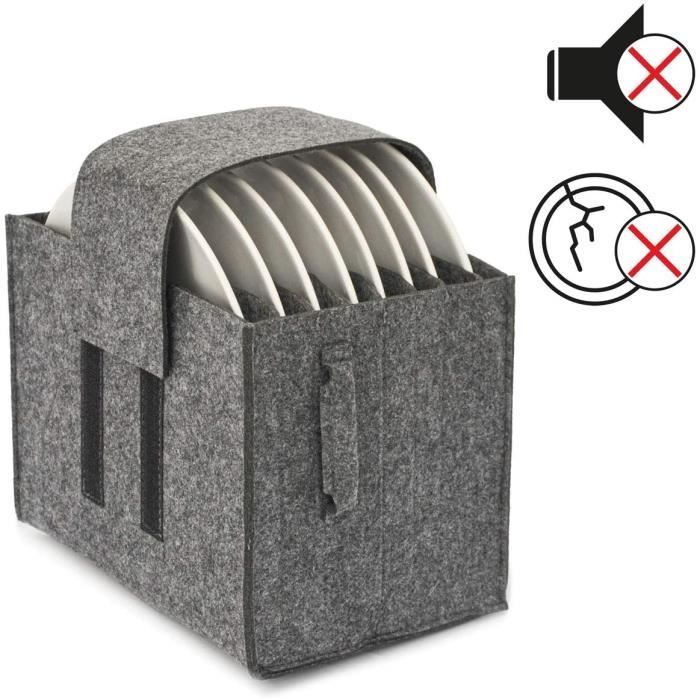 Porte-gobelets En Feutre Pour Camping-car - 6 Compartiments - 27x20x18 Cm - Poignées, Protection Anti-choc - Rangement Vaisselle
