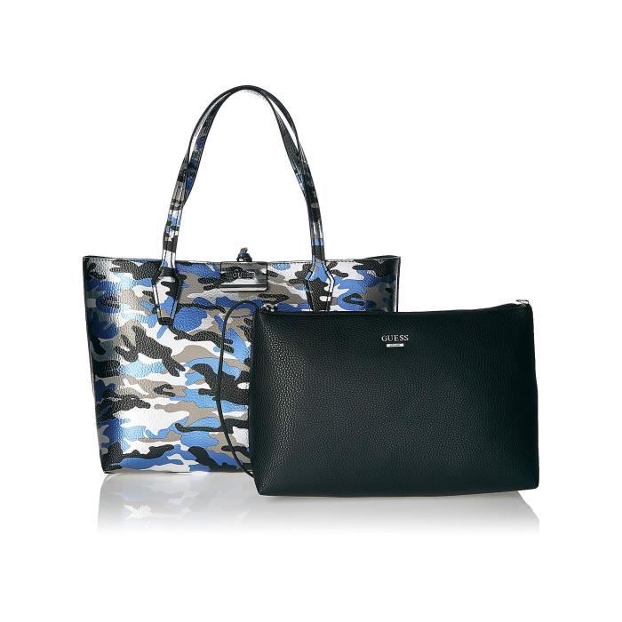 Guess Sac Cabas Femme Bobbi CM6422150 Bleu Camouflage Cdiscount Bagagerie Maroquinerie