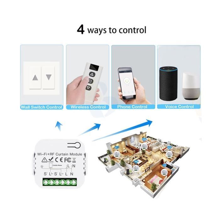 Module WiFi Pour Rideaux Et Volets Roulants – Commande à Distance Smart Life