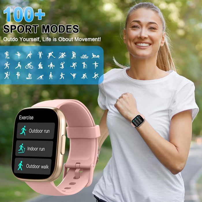 Montre Connectée Homme Femme 2.01" Avec Appel Bluetooth - Smartwatch Sport IP68 110+ Modes - Cardio Sommeil SpO2 Podomètre IOS Android