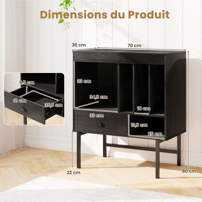 KAIU Support Vinyle, Support Pour Disques Vinyle LP Et CD En Cours De Lecture - Présentoir De - 8