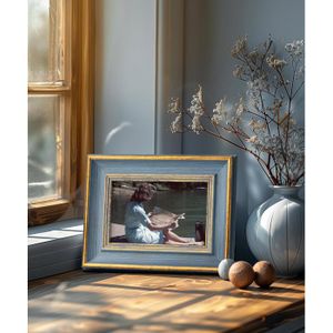 Cadre Photo Vintage Style Européen Bleu – Pour Image A4 (21x29,7 Cm), Design élégant à Accrocher Au Mur !