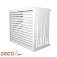 DECOAIRCO - Cache climatiseur extérieur métal - Cache clim, pompe à chaleur, protection groupe extérieur -Taille L - Blanc