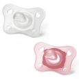 Sucette PhysioForma Mini Soft en silicone pour nouveau-nés - CHICCO - Rose - Lot de 2-0
