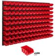 Système de rangement 115 x 78 cm a suspendre 126 boites bacs a bec XS rouge boites de rangement-0