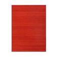 Tapis de sol antidérapant, moquette à rayures en bambou coloris rouge - Longueur 200 x Profondeur 140 cm -JUANIO-0