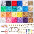 4500PCS Perles pour Bracelet, Perles pour Bracelet Coloré, Kit Perles pour Bricolage Fabrication avec Boîte de Rangement-0