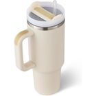 Mug Isotherme - HAUTSTORE - 1.2 L - Acier Inoxydable - Paille et Poignée - Multi-usage