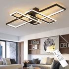DELIPOP Plafonnier LED moderne 48W Noir Lampe de plafond dimmable avec télécommande pour salon chambre salle à manger - Dia 120cm