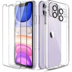 MASSILIA TECH Coque pour iPhone 11 - Silicone - Transparent - 2 Vitres en Verre Trempé - Antichocs - Souple