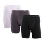 ECELEN 3pcs longue Boxer Hommes Sous-Vêtements Underware Hommes Sous-Vêtements Boxers te0223sot02wq Blanc+Gris+noir